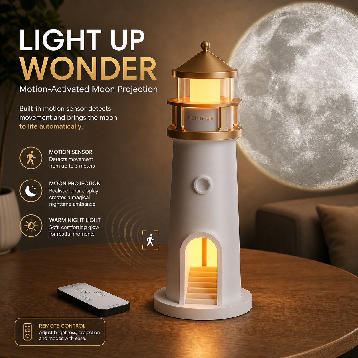 Moon Lighthouse Lamp